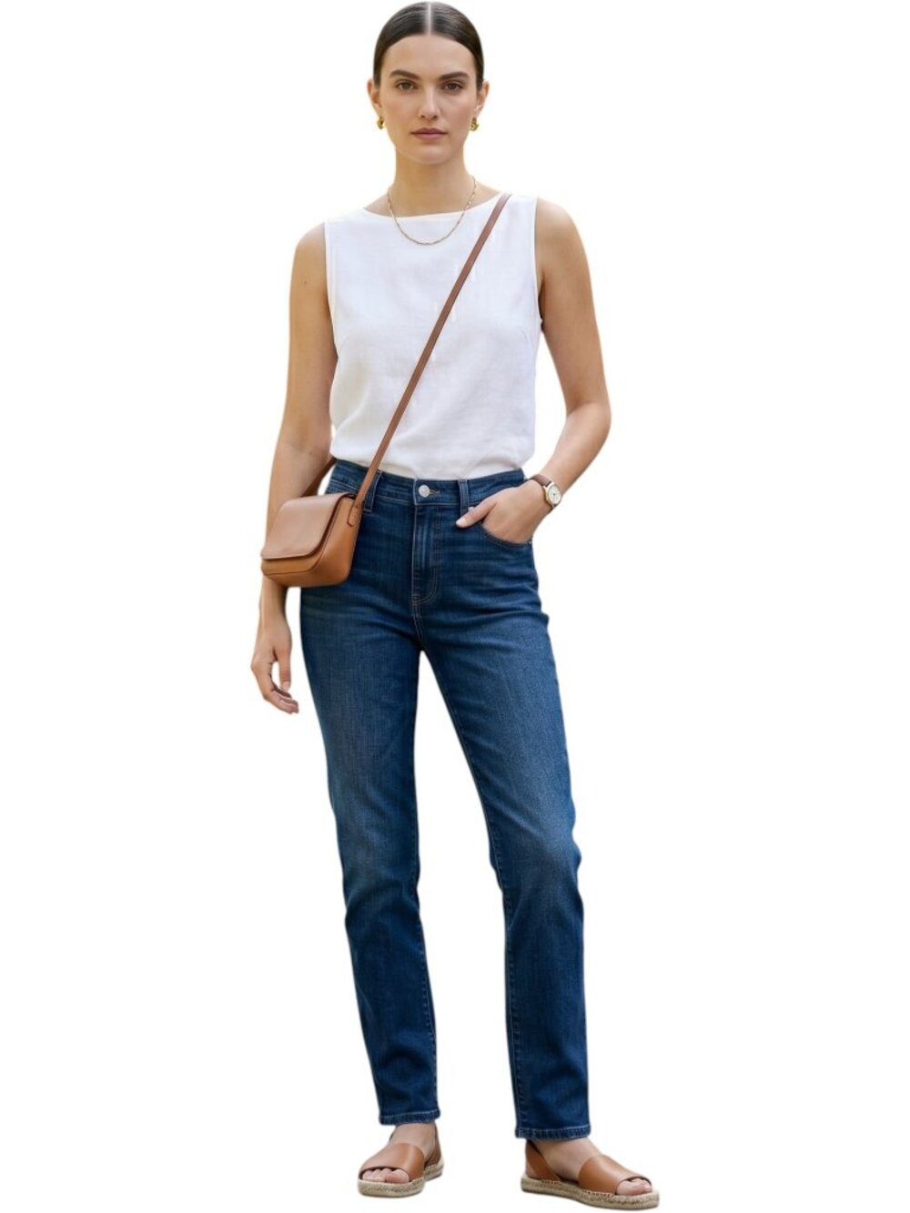AG Adriano Goldschmied Mari High Rise Slim Straight Jeans 30 Japanese Denim Wash